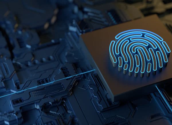 fingerprint on a motherboard