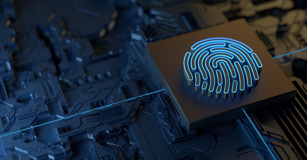 fingerprint on a motherboard