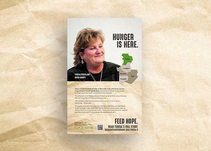 Printed flyer for Georgia Mountain Food Bank