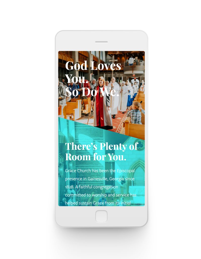iPhone screenshot of new Grace Church website