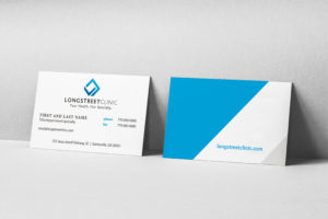 Business card front and back example