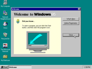 Windows 95 screen