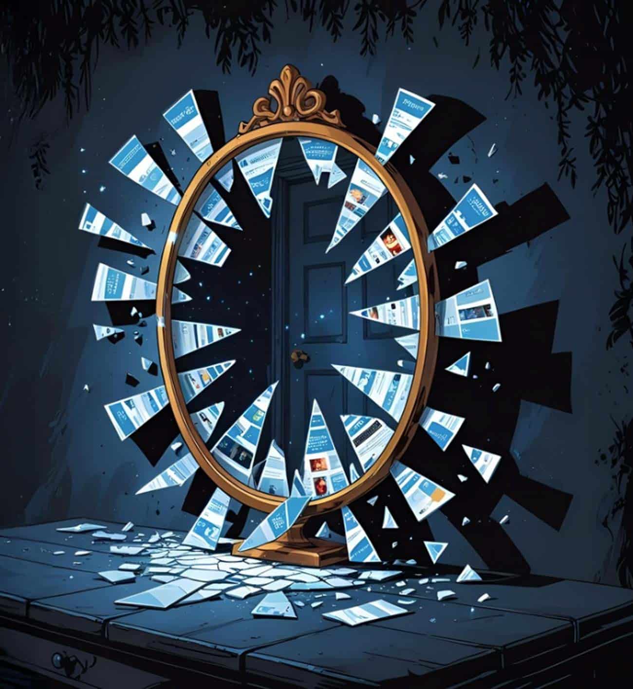 shattered animated mirror built by AI